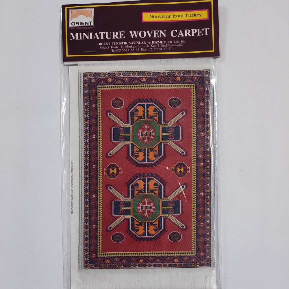 Turkish Dollhouse Miniature Woven Carpet Rug Postcard New